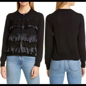 Comme des Garcons Black Ruffle Front Cardigan